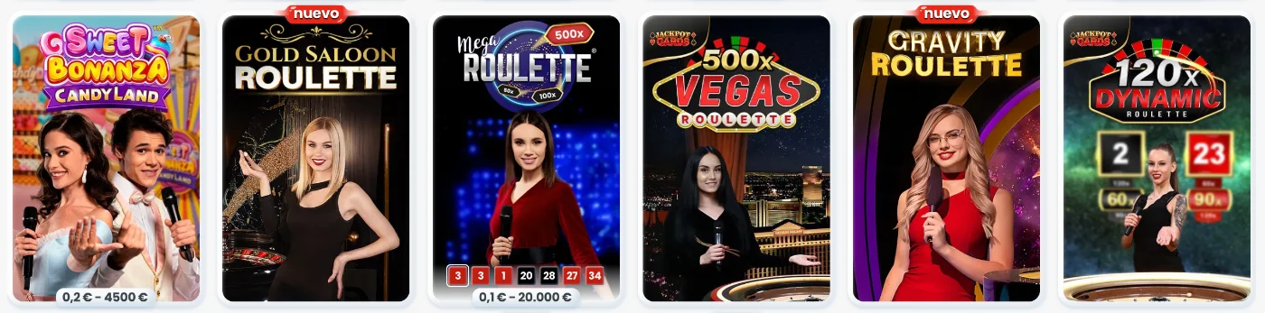Juegos de casino en vivo con crupier en Cazimbo